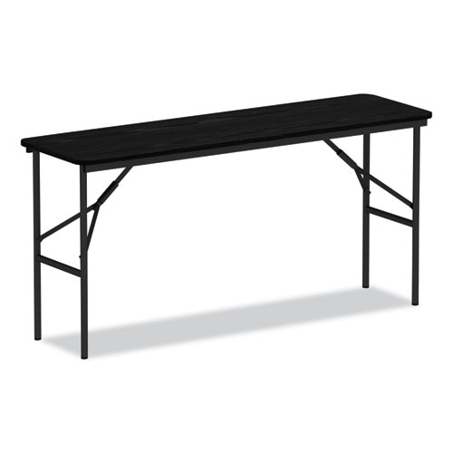 Wood Folding Table, Rectangular, 59.88w x 17.75d x 29.13h, Black