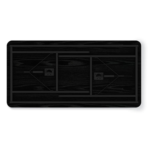 Image of Alera® Wood Folding Table, Rectangular, 48W X 23.88D X 29H, Black