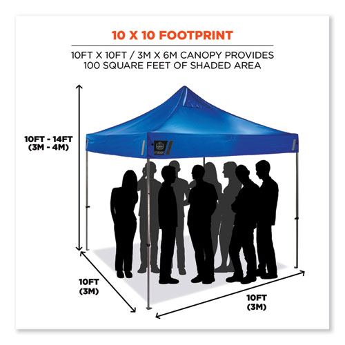 Shax 6000 Heavy-Duty Pop-Up Tent, Single Skin, 10 ft x 10 ft, Polyester/Steel, Blue, Ships in 1-3 Business Days