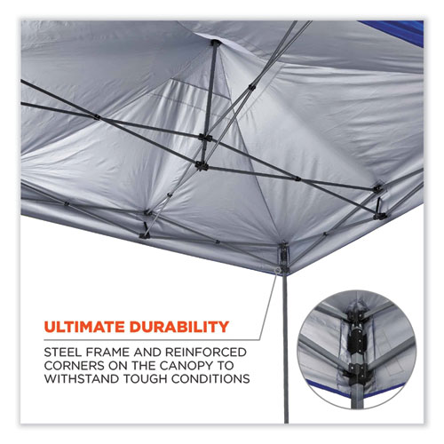 Image of Ergodyne® Shax 6000 Heavy-Duty Pop-Up Tent, Single Skin, 10 Ft X 10 Ft, Polyester/Steel, Blue, Ships In 1-3 Business Days