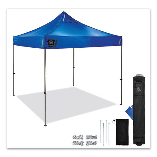 Ergodyne® Shax 6000 Heavy-Duty Pop-Up Tent, Single Skin, 10 Ft X 10 Ft, Polyester/Steel, Blue, Ships In 1-3 Business Days