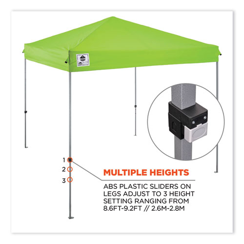 Shax 6010 Lightweight Pop-Up Tent, Single Skin, 10 ft x 10 ft, Polyester/Steel, Lime, Ships in 1-3 Business Days