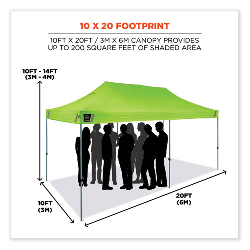Image of Ergodyne® Shax 6015 Heavy-Duty Pop-Up Tent, Single Skin, 10 Ft X 20 Ft, Polyester/Steel, Lime, Ships In 1-3 Business Days