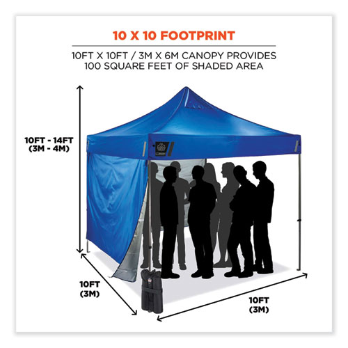 Image of Ergodyne® Shax 6051 Heavy-Duty Pop-Up Tent Kit, Single Skin, 10 Ft X 10 Ft, Polyester/Steel, Blue, Ships In 1-3 Business Days
