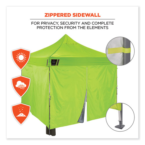 Image of Ergodyne® Shax 6053 Enclosed Pop-Up Tent Kit, Single Skin, 10 Ft X 10 Ft, Polyester/Steel, Lime, Ships In 1-3 Business Days