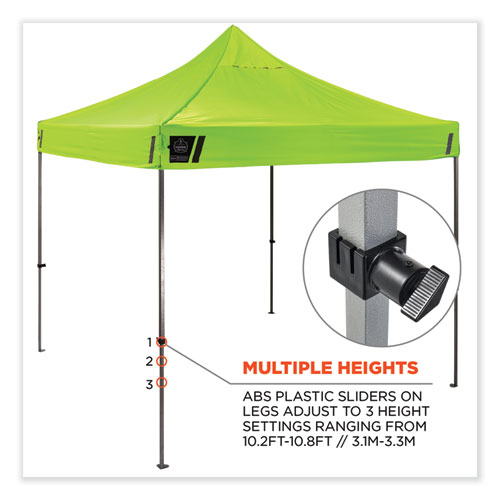 Shax 6053 Enclosed Pop-Up Tent Kit, Single Skin, 10 ft x 10 ft, Polyester/Steel, Lime, Ships in 1-3 Business Days