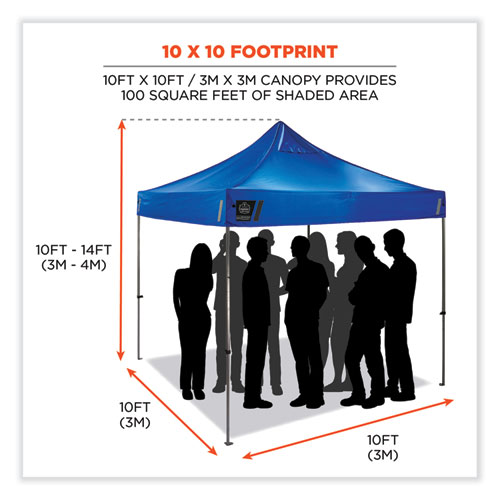 Shax 6053 Enclosed Pop-Up Tent Kit, Single Skin, 10 ft x 10 ft, Polyester/Steel, Blue, Ships in 1-3 Business Days