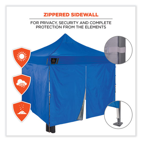 Image of Ergodyne® Shax 6053 Enclosed Pop-Up Tent Kit, Single Skin, 10 Ft X 10 Ft, Polyester/Steel, Blue, Ships In 1-3 Business Days