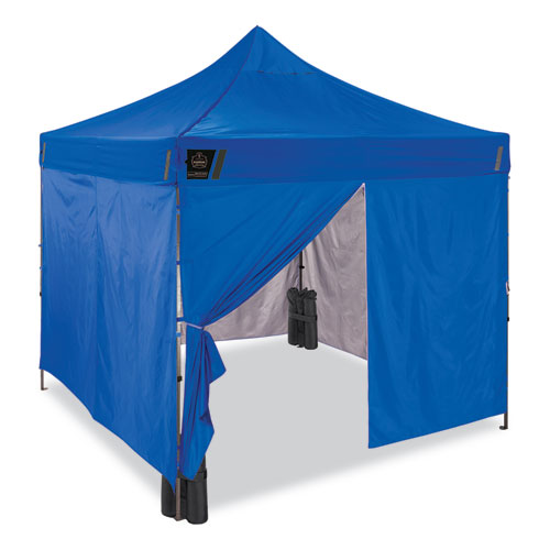 Ergodyne® Shax 6053 Enclosed Pop-Up Tent Kit, Single Skin, 10 Ft X 10 Ft, Polyester/Steel, Blue, Ships In 1-3 Business Days