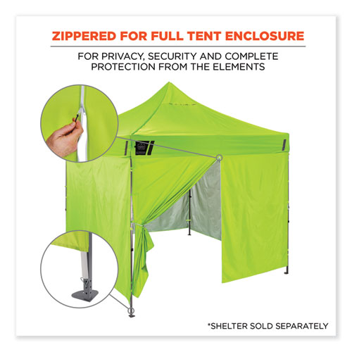 Image of Ergodyne® Shax 6096 Pop-Up Tent Sidewall With Zipper, Single Skin, 10 Ft X 10 Ft, Polyester, Lime, Ships In 1-3 Business Days