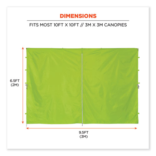 Shax 6096 Pop-Up Tent Sidewall with Zipper, Single Skin, 10 ft x 10 ft, Polyester, Lime, Ships in 1-3 Business Days