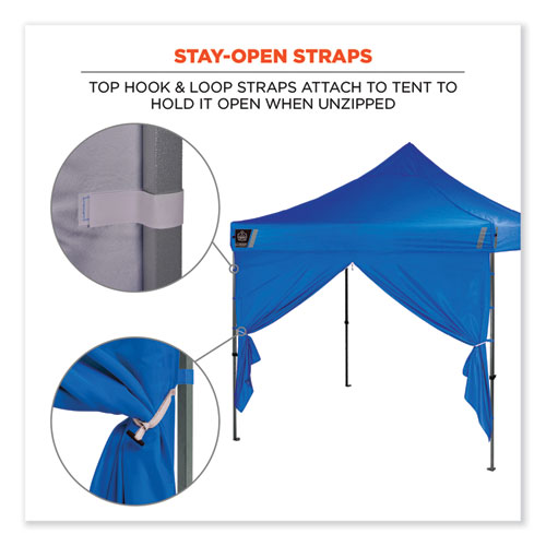 Image of Ergodyne® Shax 6096 Pop-Up Tent Sidewall With Zipper, Single Skin, 10 Ft X 10 Ft, Polyester, Blue, Ships In 1-3 Business Days