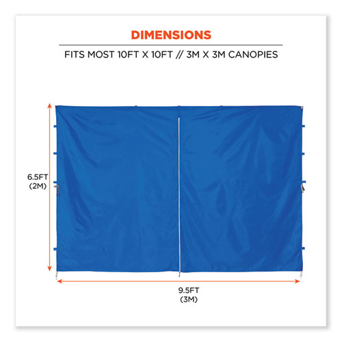 Image of Ergodyne® Shax 6096 Pop-Up Tent Sidewall With Zipper, Single Skin, 10 Ft X 10 Ft, Polyester, Blue, Ships In 1-3 Business Days