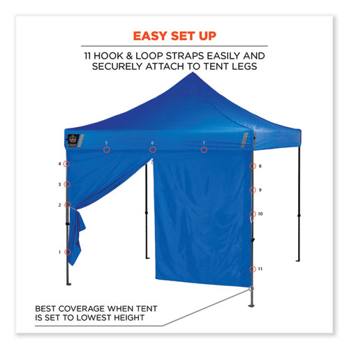 Shax 6096 Pop-Up Tent Sidewall with Zipper, Single Skin, 10 ft x 10 ft, Polyester, Blue, Ships in 1-3 Business Days