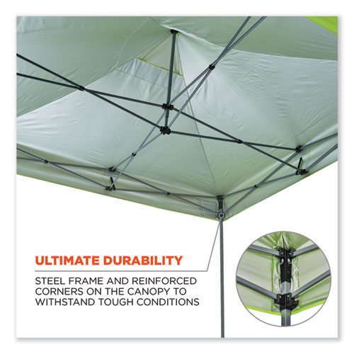 Shax 6052 Heavy-Duty Tent Kit + Mesh Windows, Single Skin, 10 ft x 10 ft,  Polyester/Steel, Lime, Ships in 1-3 Business Days