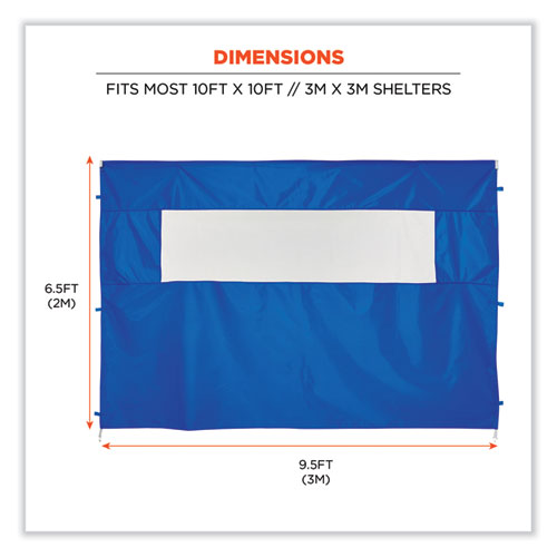 Shax 6092 Pop-Up Tent Sidewall with Mesh Window, Single Skin, 10 ft x 10 ft, Polyester, Blue, Ships in 1-3 Business Days
