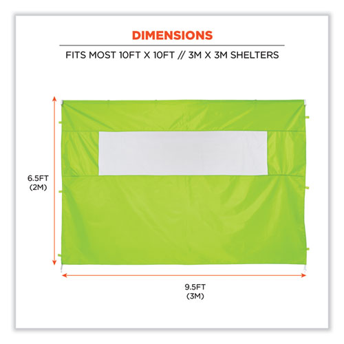 Shax 6092 Pop-Up Tent Sidewall with Mesh Window, Single Skin, 10 ft x 10 ft, Polyester, Lime, Ships in 1-3 Business Days