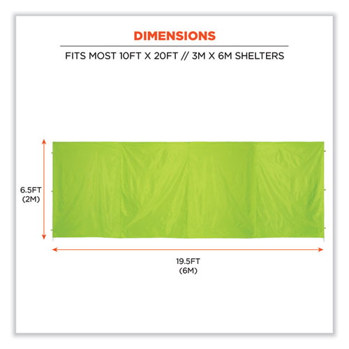 Image of Ergodyne® Shax 6097 Pop-Up Tent Sidewall, Single Skin, 10 Ft X 10 Ft, Polyester, Lime, Ships In 1-3 Business Days
