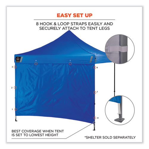 Shax 6098 Pop-Up Tent Sidewall, Single Skin, 10 ft x 10 ft, Polyester, Blue, Ships in 1-3 Business Days