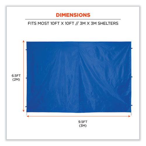 Shax 6098 Pop-Up Tent Sidewall, Single Skin, 10 ft x 10 ft, Polyester, Blue, Ships in 1-3 Business Days
