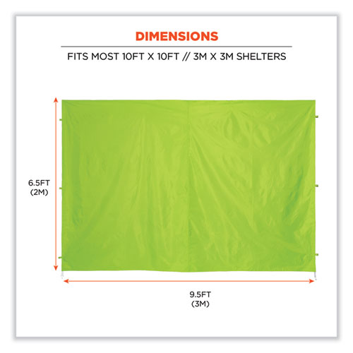 Image of Ergodyne® Shax 6098 Pop-Up Tent Sidewall, Single Skin, 10 Ft X 10 Ft, Polyester, Lime, Ships In 1-3 Business Days