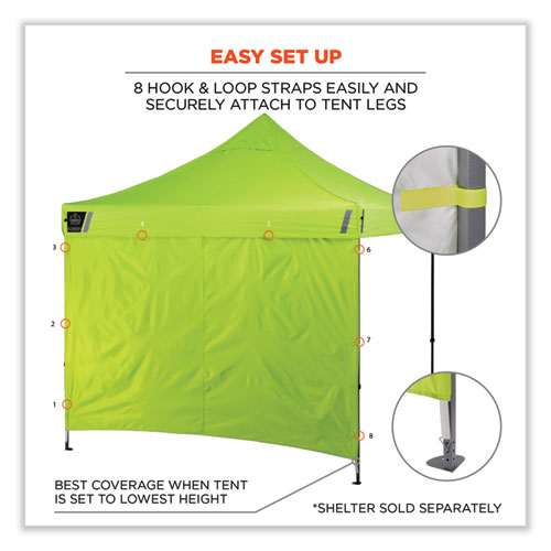 Image of Ergodyne® Shax 6098 Pop-Up Tent Sidewall, Single Skin, 10 Ft X 10 Ft, Polyester, Lime, Ships In 1-3 Business Days