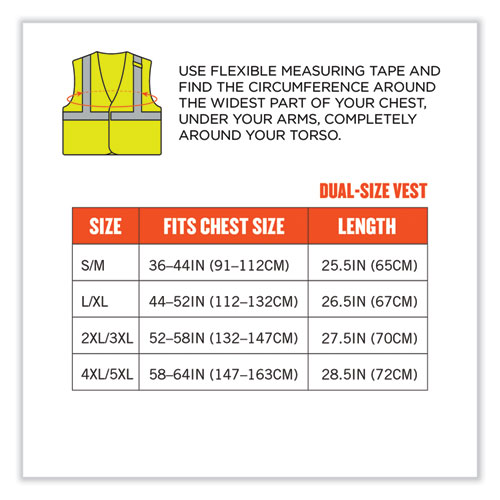 Image of ergodyne® GloWear 8263FRHL Class 2 FR Safety Economy Hook and Loop Vest, Modacrylic Mesh/Cotton, Small/Medium, Lime