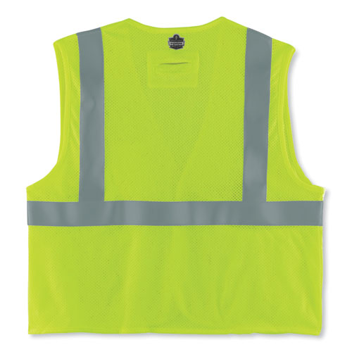 Image of Ergodyne® Glowear 8263Frhl Class 2 Fr Safety Economy Hook And Loop Vest, Modacrylic Mesh/Cotton, L/Xl Lime, Ships In 1-3 Business Days