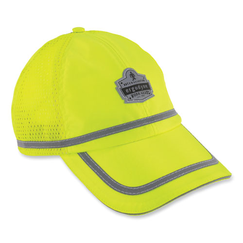ergodyne® GloWear 8930 Hi-Vis Baseball Cap, Polyester, One Size Fits Most, Lime, Ships in 1-3 Business Days