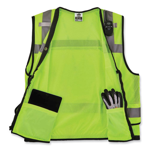 GloWear 8253HDZ Class 2 Heavy-Duty Mesh Surveyors Vest, Polyester, Small/Medium, Lime, Ships in 1-3 Business Days