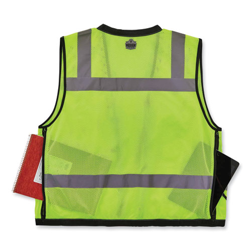 GloWear 8253HDZ Class 2 Heavy-Duty Mesh Surveyors Vest, Polyester, Small/Medium, Lime, Ships in 1-3 Business Days