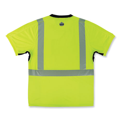 GloWear 8283BK Class 2 Lightweight Performance Hi-Vis T-Shirt, Polyester, Large, Lime, Ships in 1-3 Business Days
