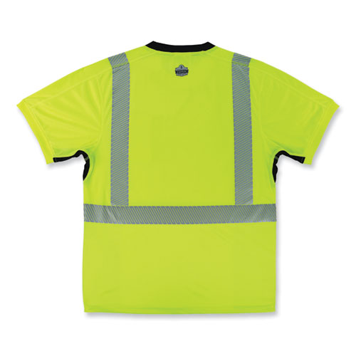 GloWear 8283BK Class 2 Lightweight Performance Hi-Vis T-Shirt, Polyester, 5X-Large, Lime