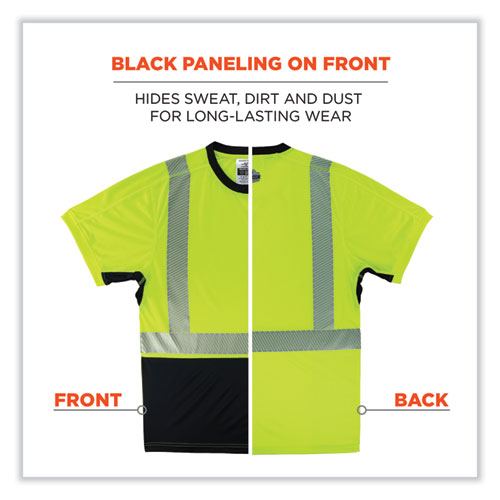 GloWear 8283BK Class 2 Lightweight Performance Hi-Vis T-Shirt, Polyester, 5X-Large, Lime