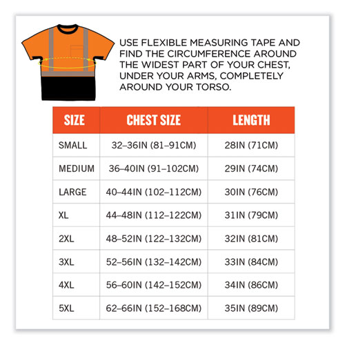 GloWear 8283BK Class 2 Lightweight Performance Hi-Vis T-Shirt, Polyester, Medium, Orange, Ships in 1-3 Business Days
