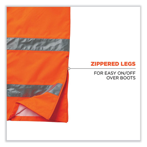 GloWear 8915 Class E Hi-Vis Rain Pants, Medium, Orange