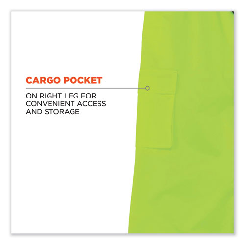 GloWear 8915 Class E Hi-Vis Rain Pants, Small, Lime