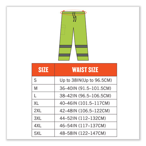 GloWear 8915 Class E Hi-Vis Rain Pants, Small, Lime