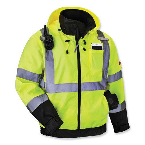 HI-VIS FLEECE LINED BOMBER JACKET