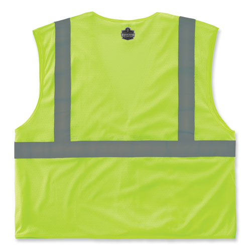 GloWear 8210HL-S Single Size Class 2 Economy Mesh Vest, Polyester, X-Small, Lime