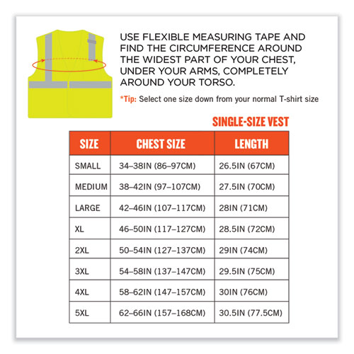 GloWear 8210HL-S Single Size Class 2 Economy Mesh Vest, Polyester, X-Small, Lime