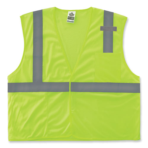 GloWear 8210HL-S Single Size Class 2 Economy Mesh Vest, Polyester, X-Large, Lime, Ships in 1-3 Business Days