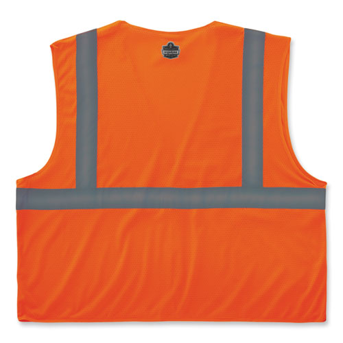 GloWear 8210HL-S Single Size Class 2 Economy Mesh Vest, Polyester, Medium, Orange