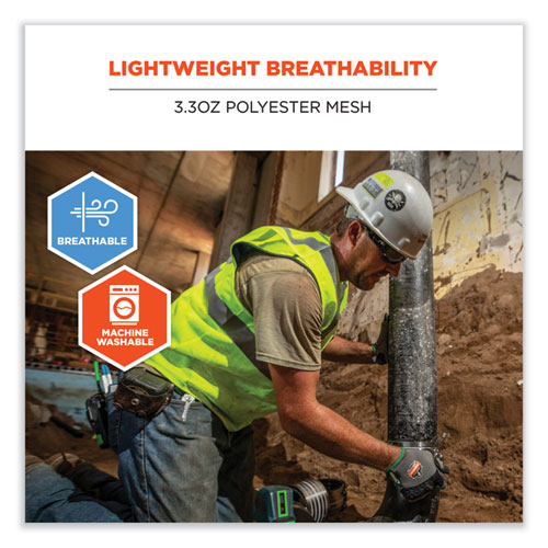 GloWear 8210HL-S Single Size Class 2 Economy Mesh Vest, Polyester, X-Large, Orange, Ships in 1-3 Business Days