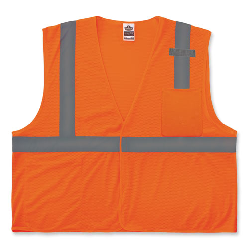 GloWear 8210HL-S Single Size Class 2 Economy Mesh Vest, Polyester, 2X-Large, Orange, Ships in 1-3 Business Days