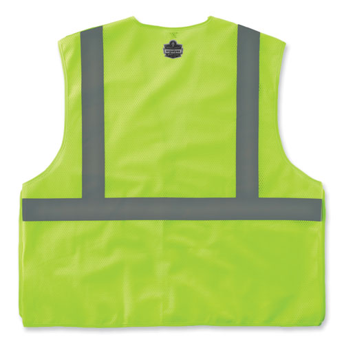 GloWear 8215BA-S Single Size Class 2 Economy Breakaway Mesh Vest, Polyester, X-Small, Lime