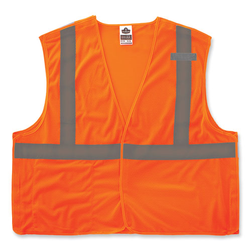 GloWear 8215BA-S Single Size Class 2 Economy Breakaway Mesh Vest, Polyester, Small, Orange
