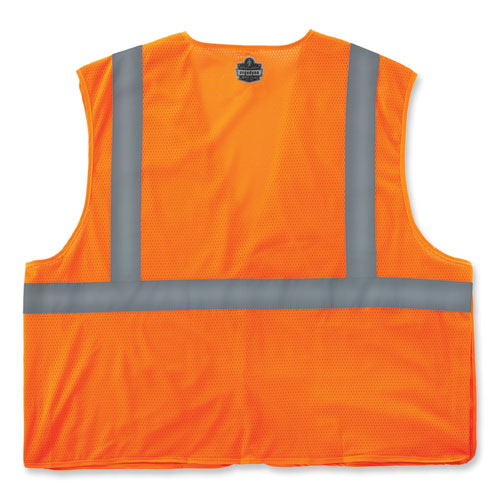 GloWear 8215BA-S Single Size Class 2 Economy Breakaway Mesh Vest, Polyester, X-Small, Orange