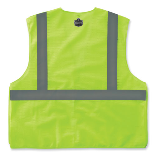 GloWear 8215BA-S Single Size Class 2 Economy Breakaway Mesh Vest, Polyester, 4X-Large, Lime