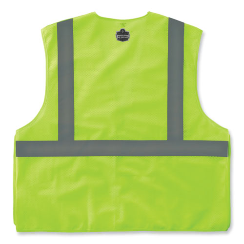 GloWear 8215BA-S Single Size Class 2 Economy Breakaway Mesh Vest, Polyester, 3X-Large, Lime